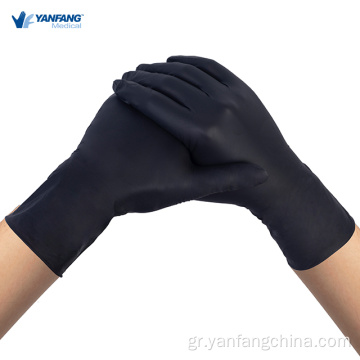 CE ISO μαύρη σκόνη χωρίς νιτρίλια γάντια
